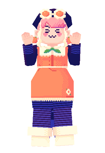 a looping gif of Citrus waving both hands at the viewer