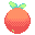 a pixel orange bobbing up and down