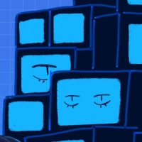 Thumbnail of blue screened monitors